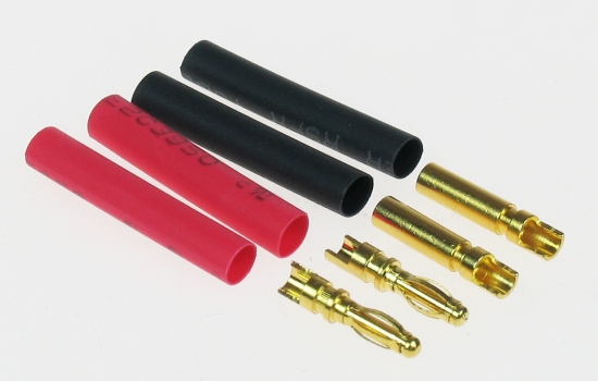 2mm GOLD CONNECTOR SET (2 PAIRS + SHRINK)